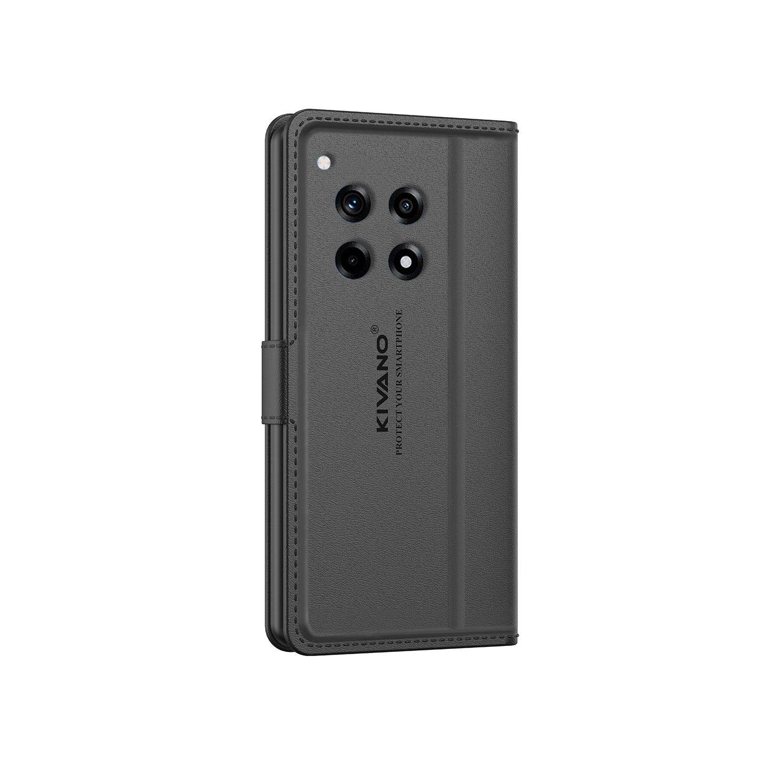 Leather Wallet Case for Oneplus 12R 5G ?Stylish Flip Folio Cover with Card Holder, Stand -KIVANO LUXE - Aibex